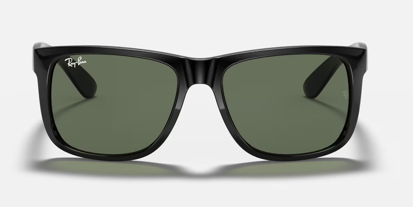 RAY-BAN JUSTIN SUNGLASSES BLACK w/ DARK GRN