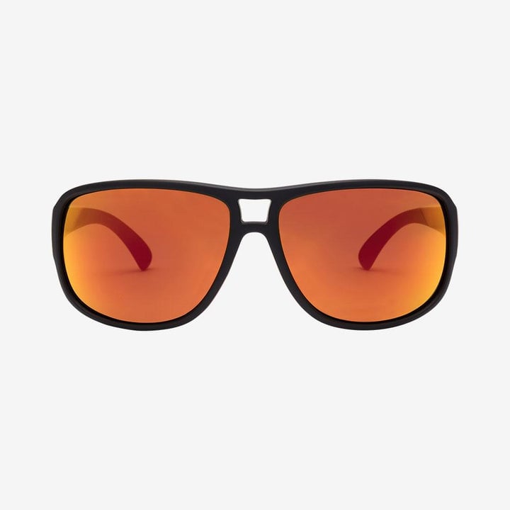 VOLCOM STOKE MATTE BLACK SUNGLASSES w/ HEAT MIR LENS