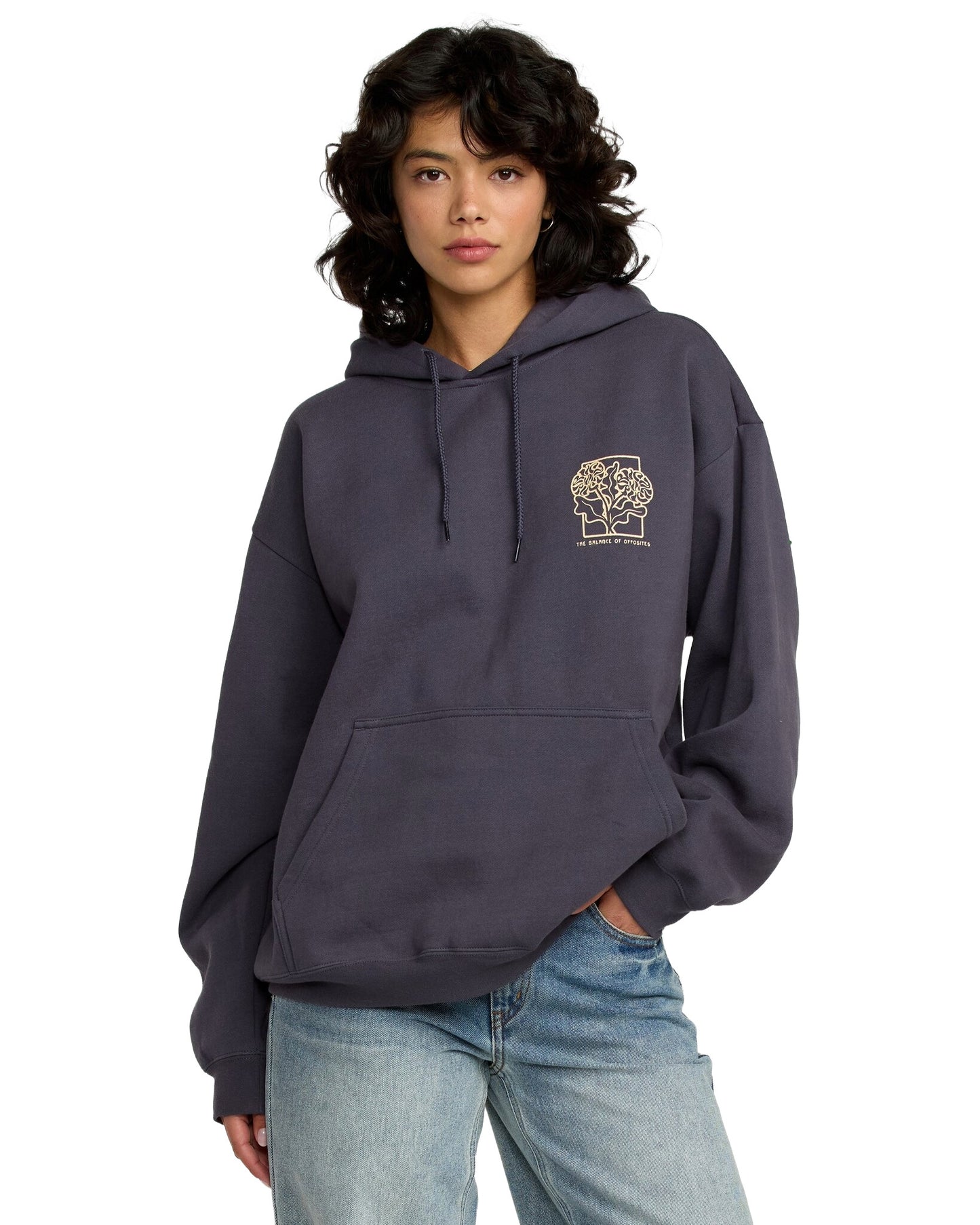 RVCA WMNS BAGGIE BF HOODY FA25 (GRV) GRAVEL