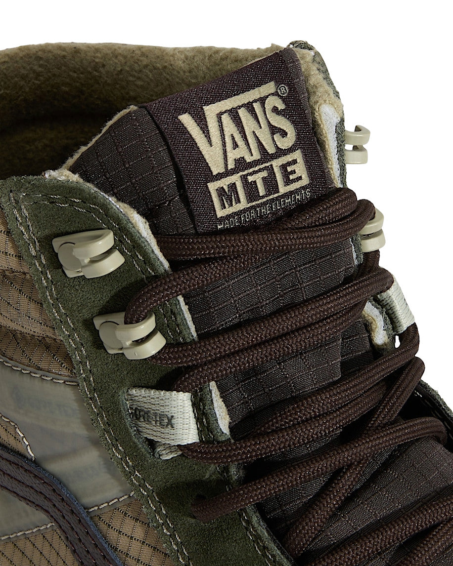 VANS MENS SK8-HI GORE-TEX INSULATED SHOES HO25 (F87) DARK GREEN/ BROWN