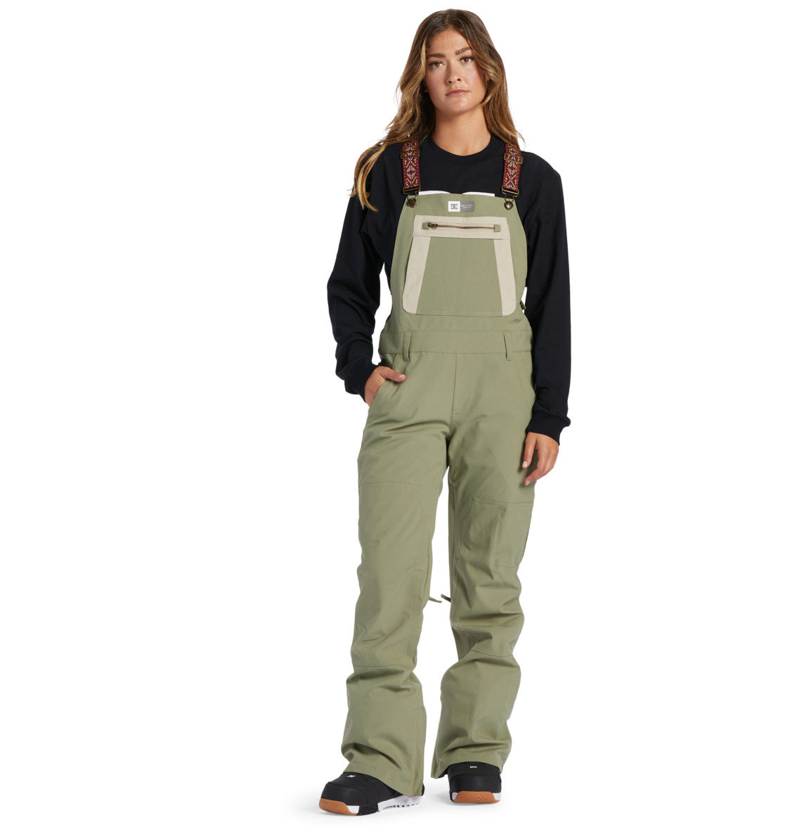 2024 DC WMNS CRUSADE BIB PANT OIL GREEN
