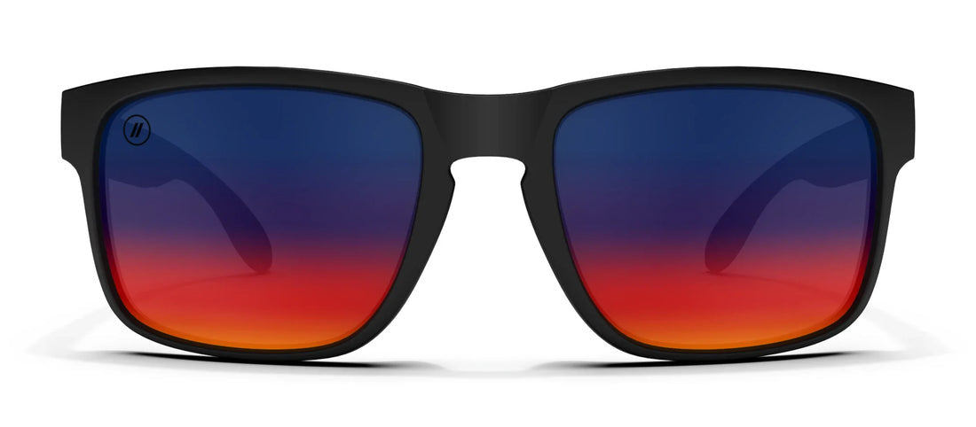 BLENDERS CANYON CITY DRIFTER MATTE BLACK SUNGLASSES w/ BLUE RED RNBW PLR LENS