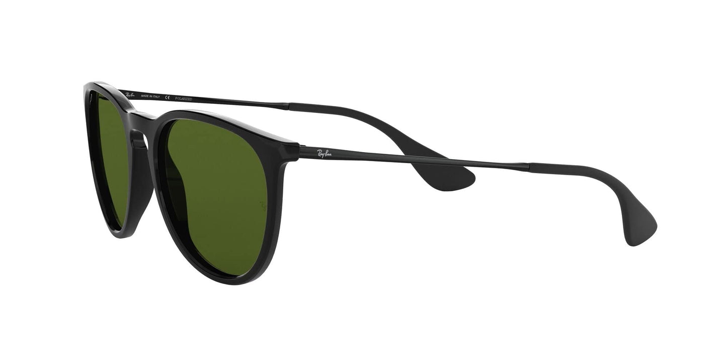 RAY-BAN ERIKA SUNGLASSES BLACK w/ GREEN PLR