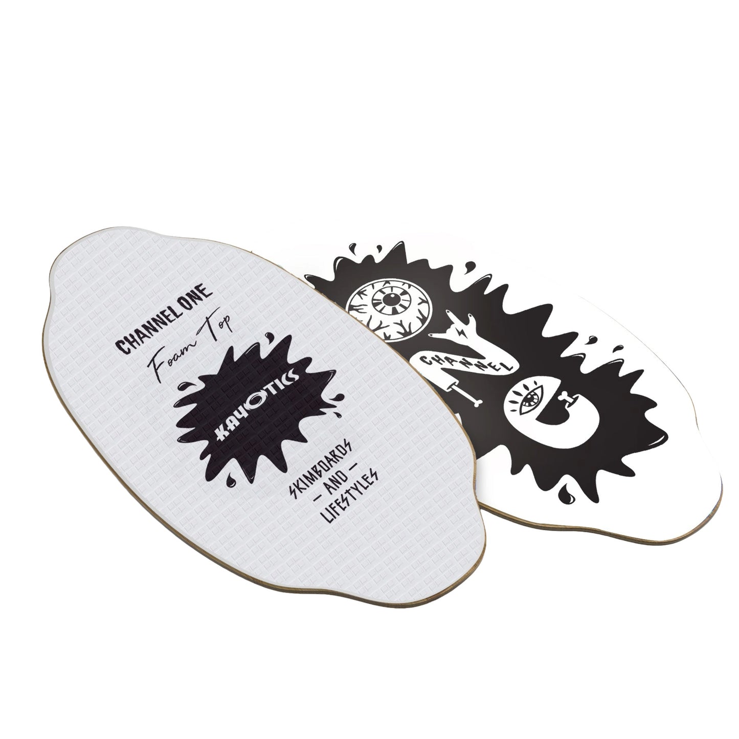 2025 KAYOTICS CHANNEL ONE FOAM TOP SKIMBOARD BLACK/WHITE