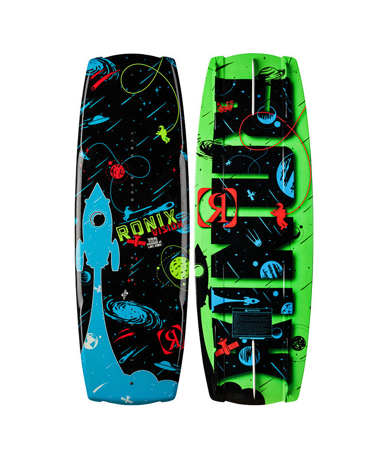 2026 RONIX KIDS VISION WAKE BOARD - GALACTIC BLACK/GLOW N DARK