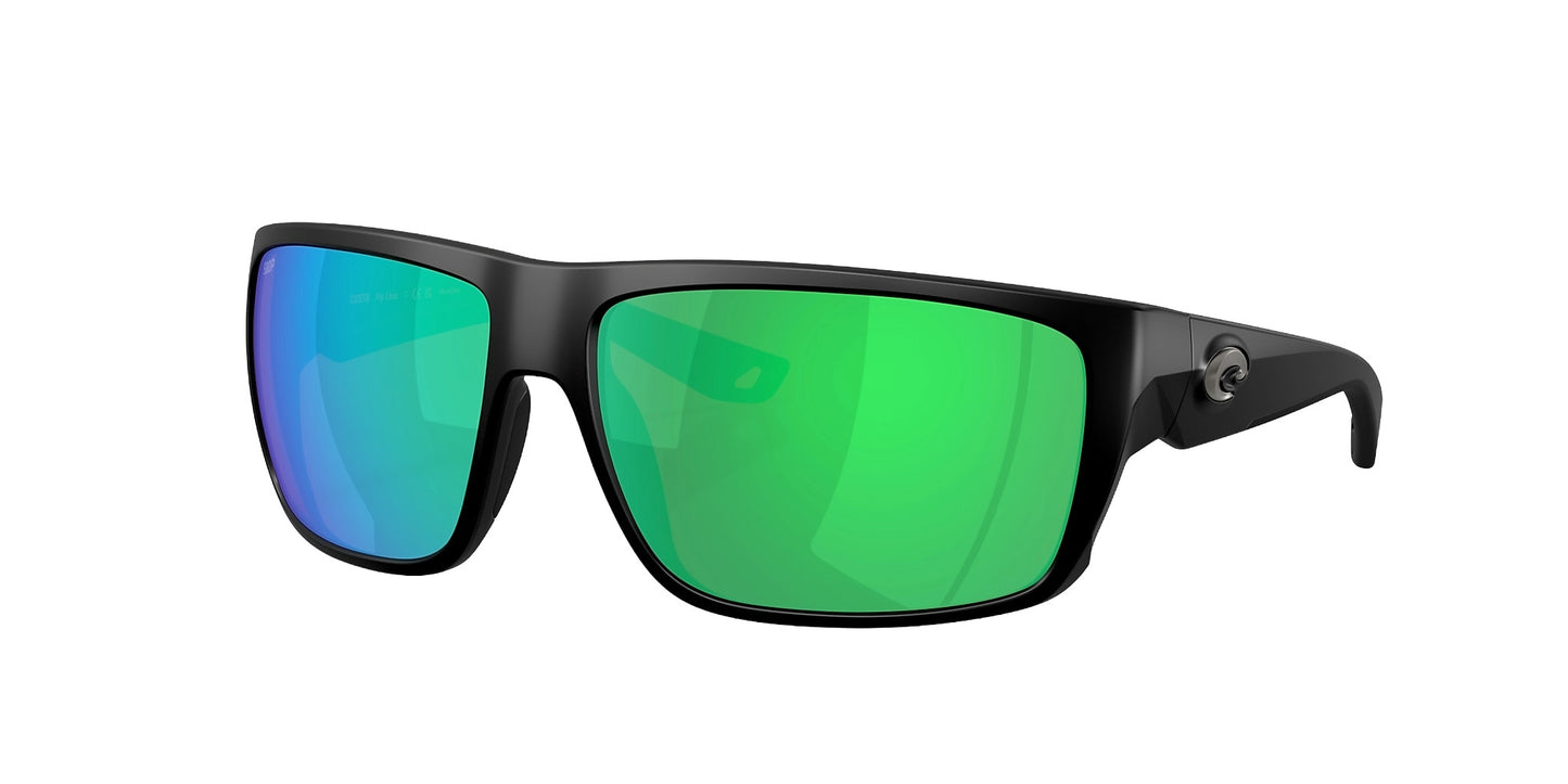 COSTA FLY LINE SUNGLASSES MATTE BLACK w/GREEN MIRROR