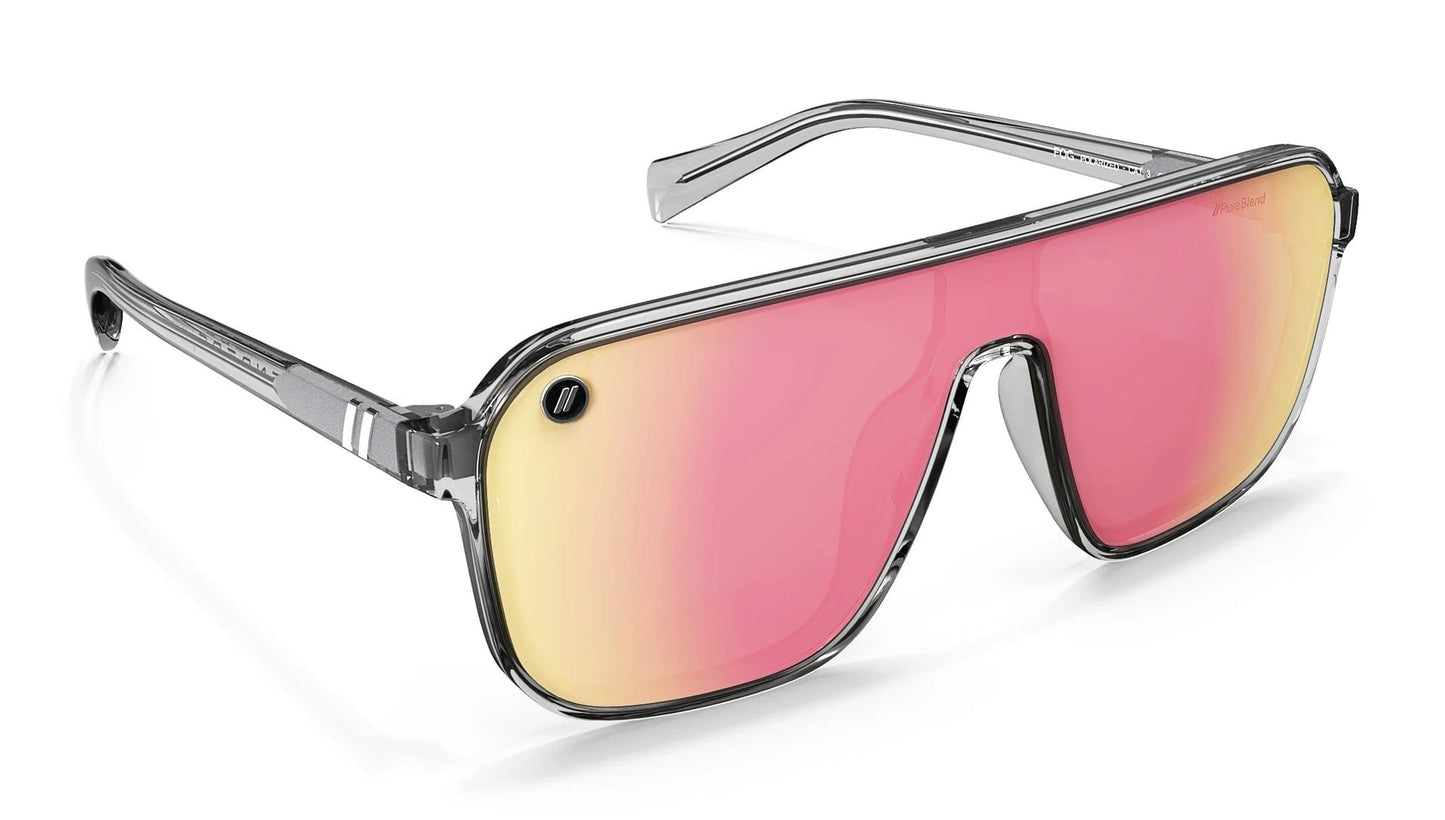 BLENDERS MEISTER X2 FOG SUNGLASSES CRYS GREY w/ PINK PLR LENS