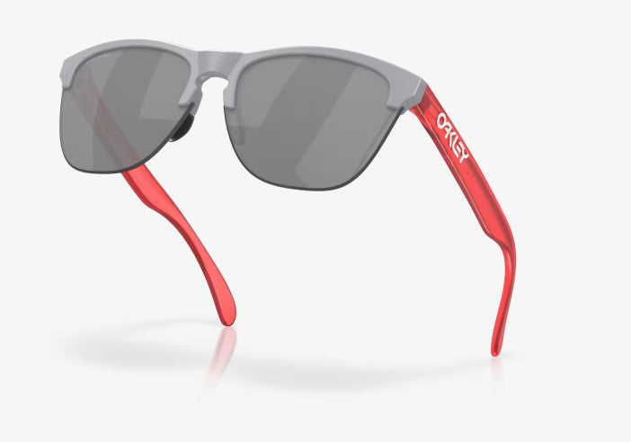 OAKLEY FROGSKINS LITE MATTE FOG/RED SUNGLASSES w/ PRIZM BLK LENS