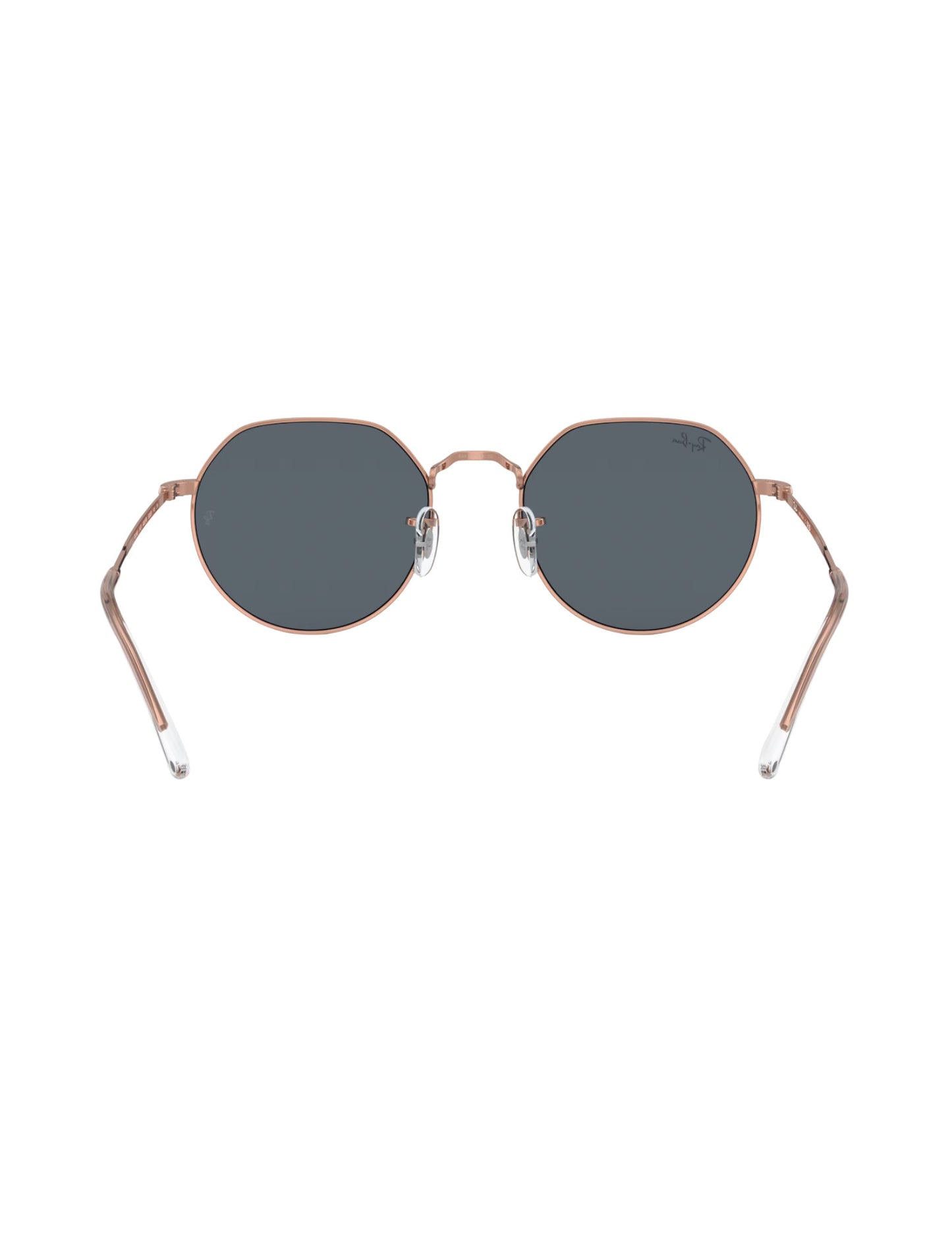 RAY-BAN JACK SUNGLASSES ROSE GOLD w/ BLUE