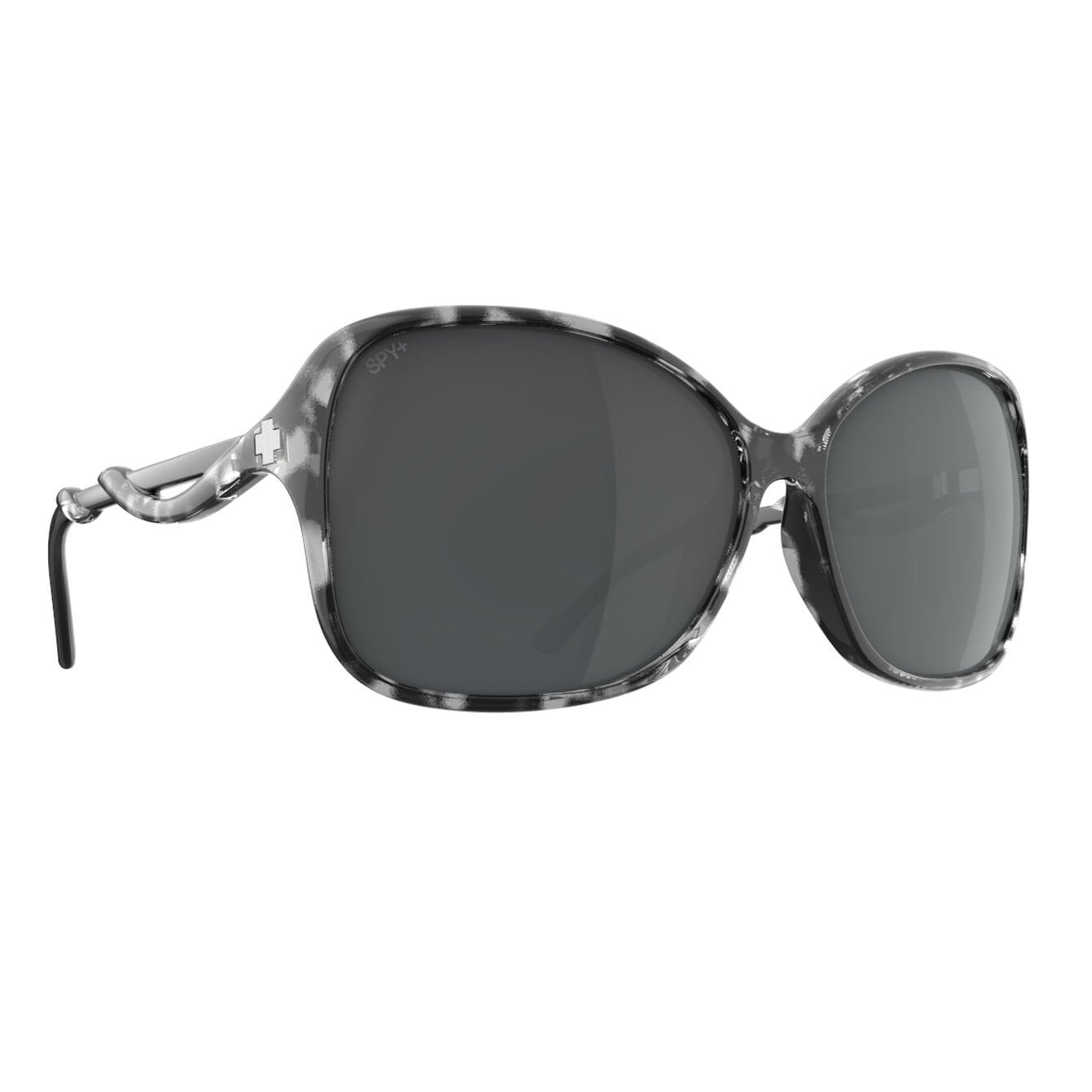 SPY FIONA MARBLE TORT BLACK SUNGLASSES w/ HAPPY GRAY