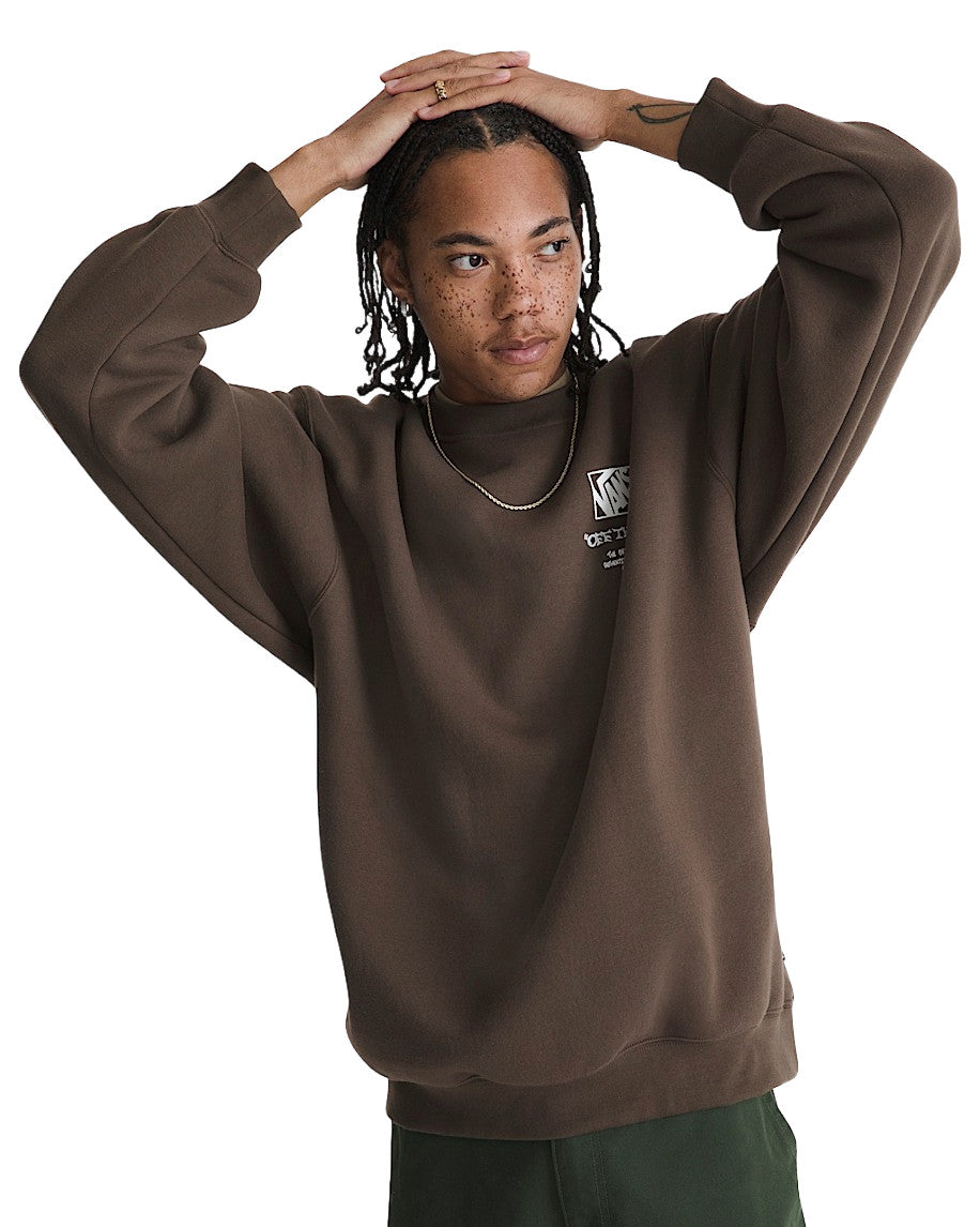 VANS MENS CIRCLE BONES FORMULA SWEATER HO25 (EMP) COAL BROWN