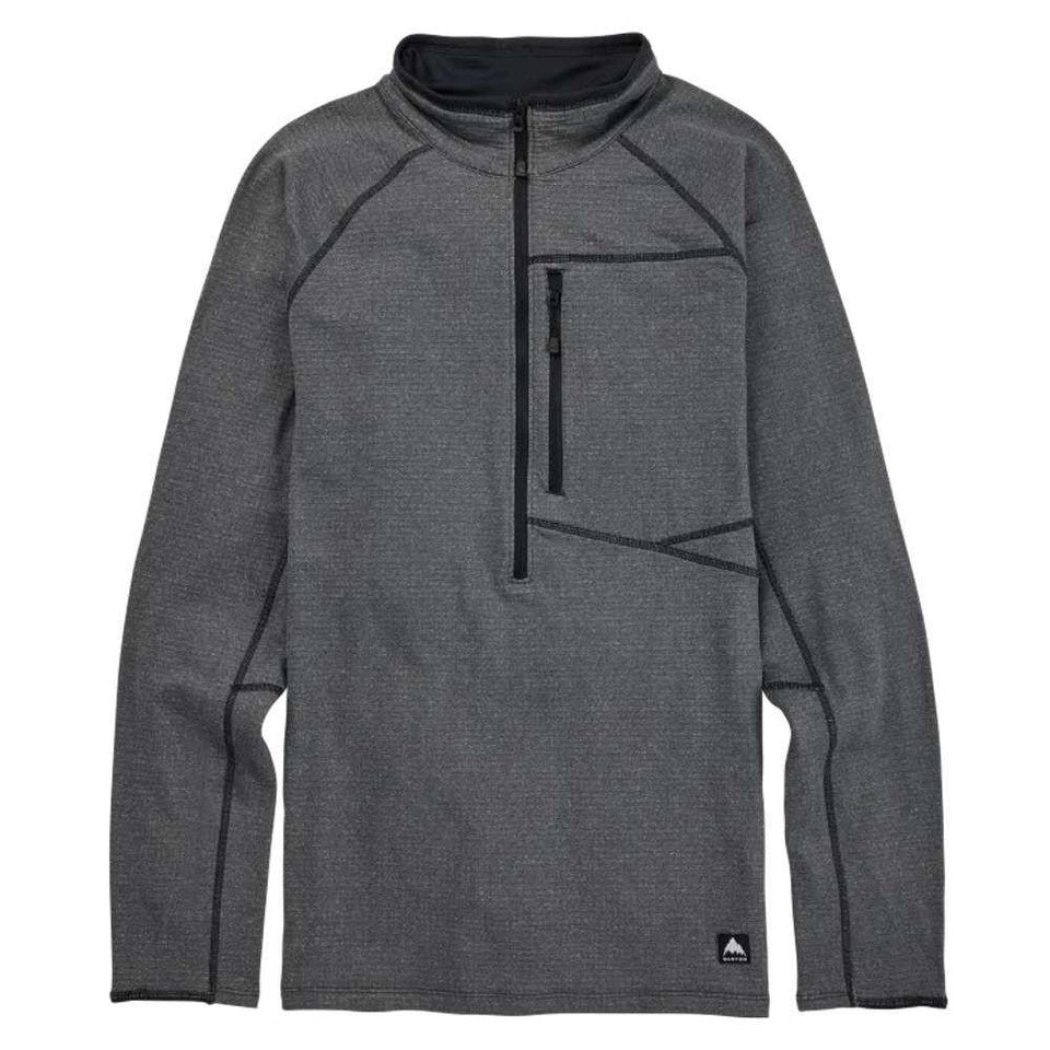 2025 BURTON STOCKRUN GRID HALF-ZIP FLEECE T.BLK