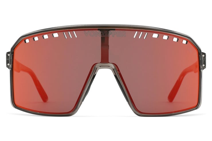 VONZIPPER SUPER RAD GREY TRANS SUNGLASSES w/ BLACK FIRE LENS