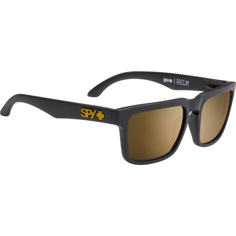 SPY HELM LBF SOFT MATTE BLACK SUNGLASSES w/ HPY BRNZ GLD MRR