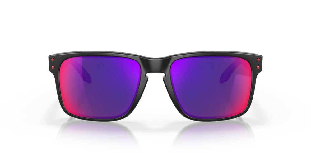 OAKLEY HOLBROOK MATTE BLK SUNGLASSES w/ POSI RED IRID LENS