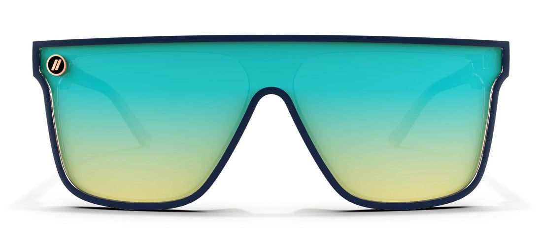 BLENDERS SCI-FI NIGHT CITY BLACK SUNGLASSES w/ BLUE RNBW PLR LENS