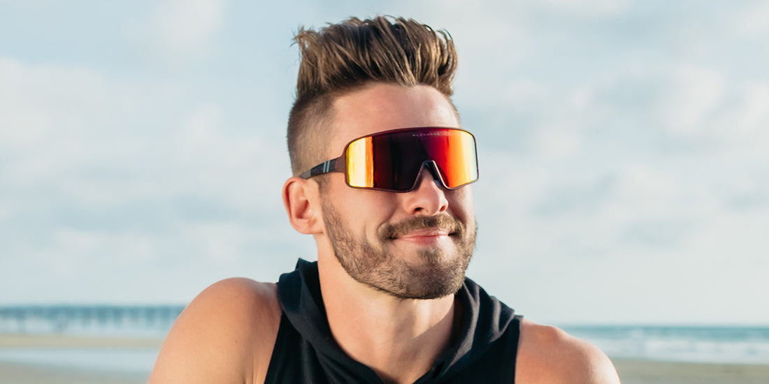 BLENDERS ECLIPSE STORMATION MATTE PURP SUNGLASSES w/ BLACK RED PLR LENS