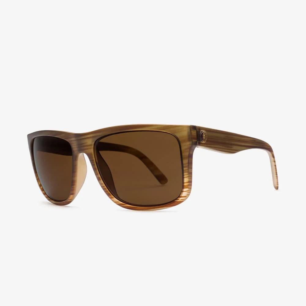 ELECTRIC KNOXVILLE XL RED WOOD SUNGLASSES w/ BRNZ PLR LENS