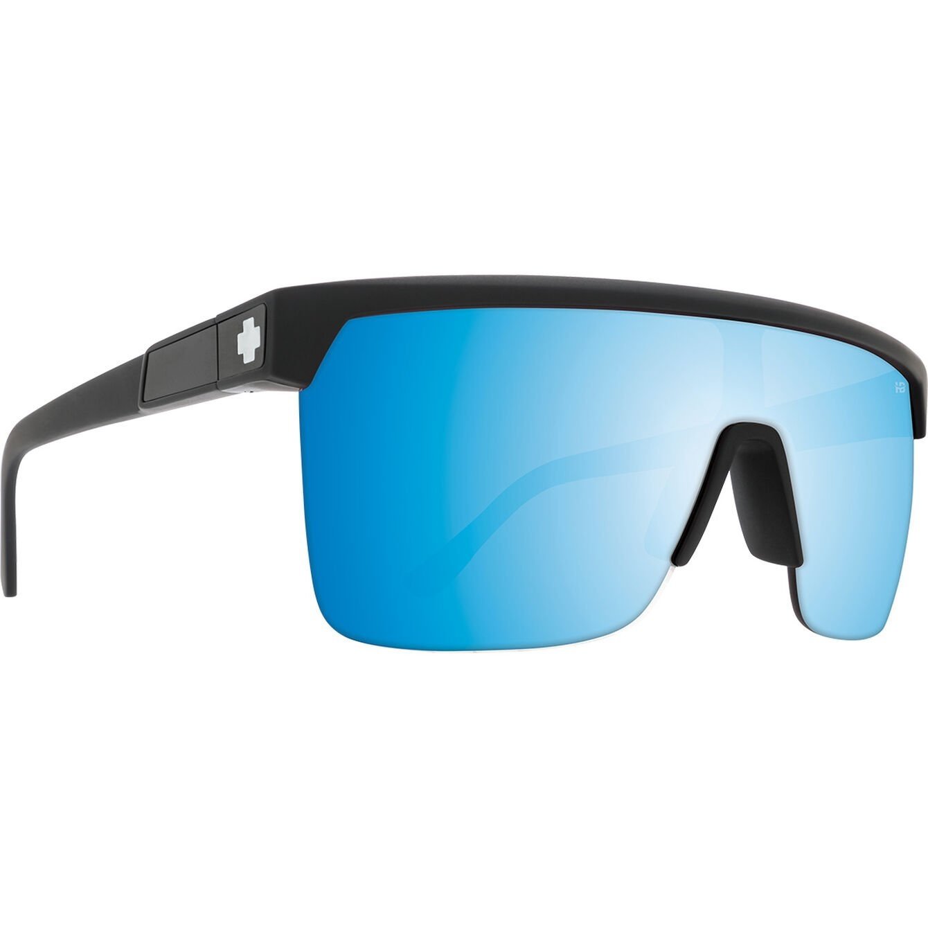 SPY FLYNN 5050 MATTE BLACK SUNGLASSES w/ HAPPY BOOST PLR ICE BLU SPEC MRR
