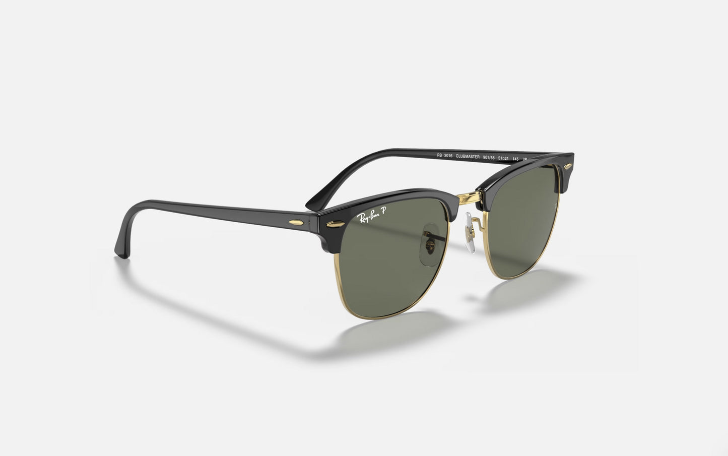 RAY-BAN CLUBMASTER SUNGLASSES BLACK w/G-15 GREEN