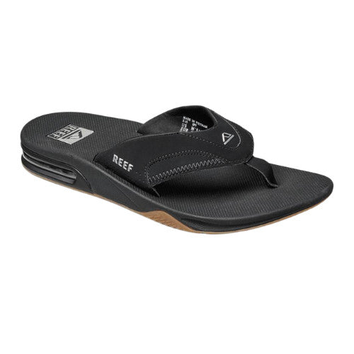 REEF MENS FANNING SANDALS SP24 BLACK/SILVER