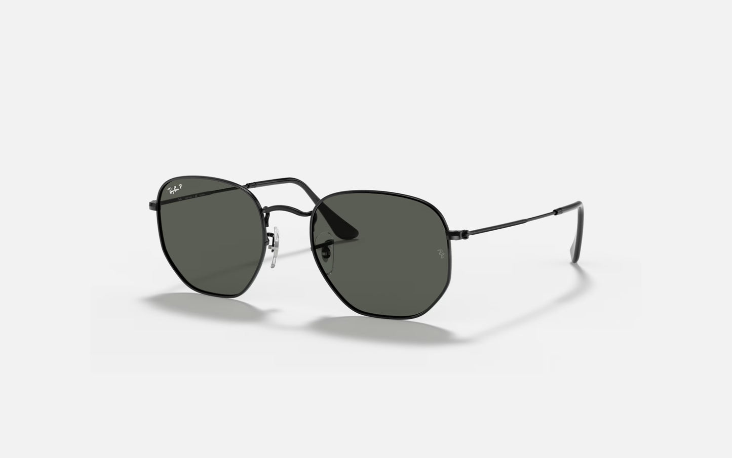 RAY-BAN HEXAGONAL SUNGLASSES BLACK w/ PLR G-15 GRN