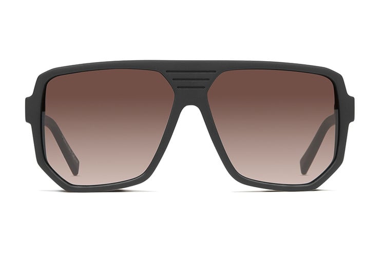 VONZIPPER ROLLER BLACK SATIN SUNGLASSES w/ BRN GRAD LENS