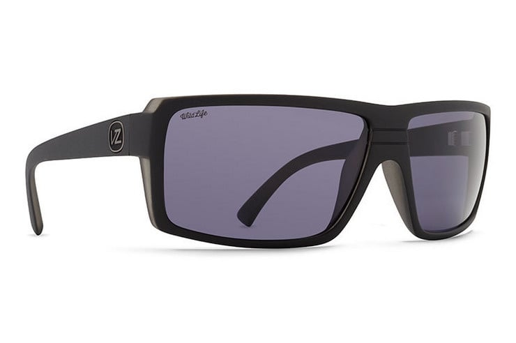 VONZIPPER SNARK BLACK SATIN SUNGLASSES w/ WLD VNTG GRY PLR LENS