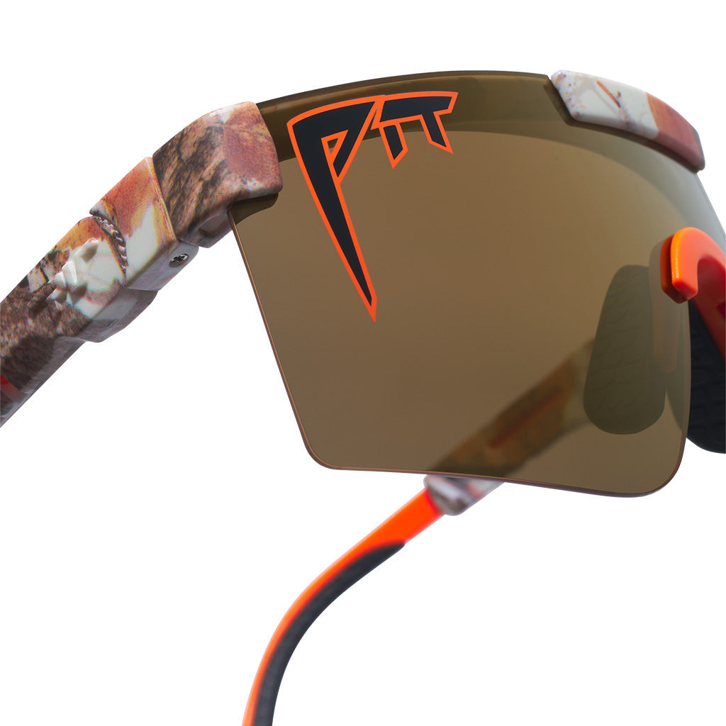 PIT VIPER THE ORIGINAL ACTUALBUSH NARROW SUNGLASSES w/HDPV PLR GOLD