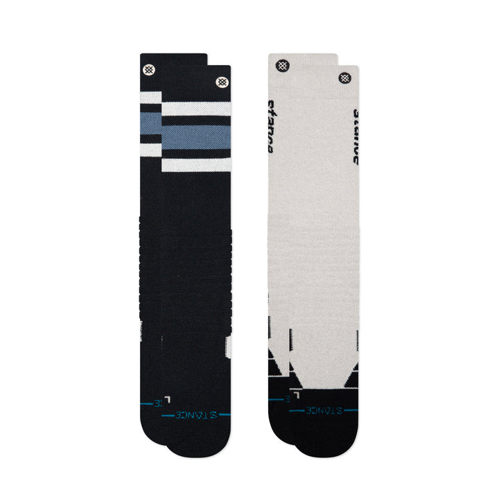 2026 STANCE MENS SPEED MID POLY 2 PACK SNOW SOCKS BLACK