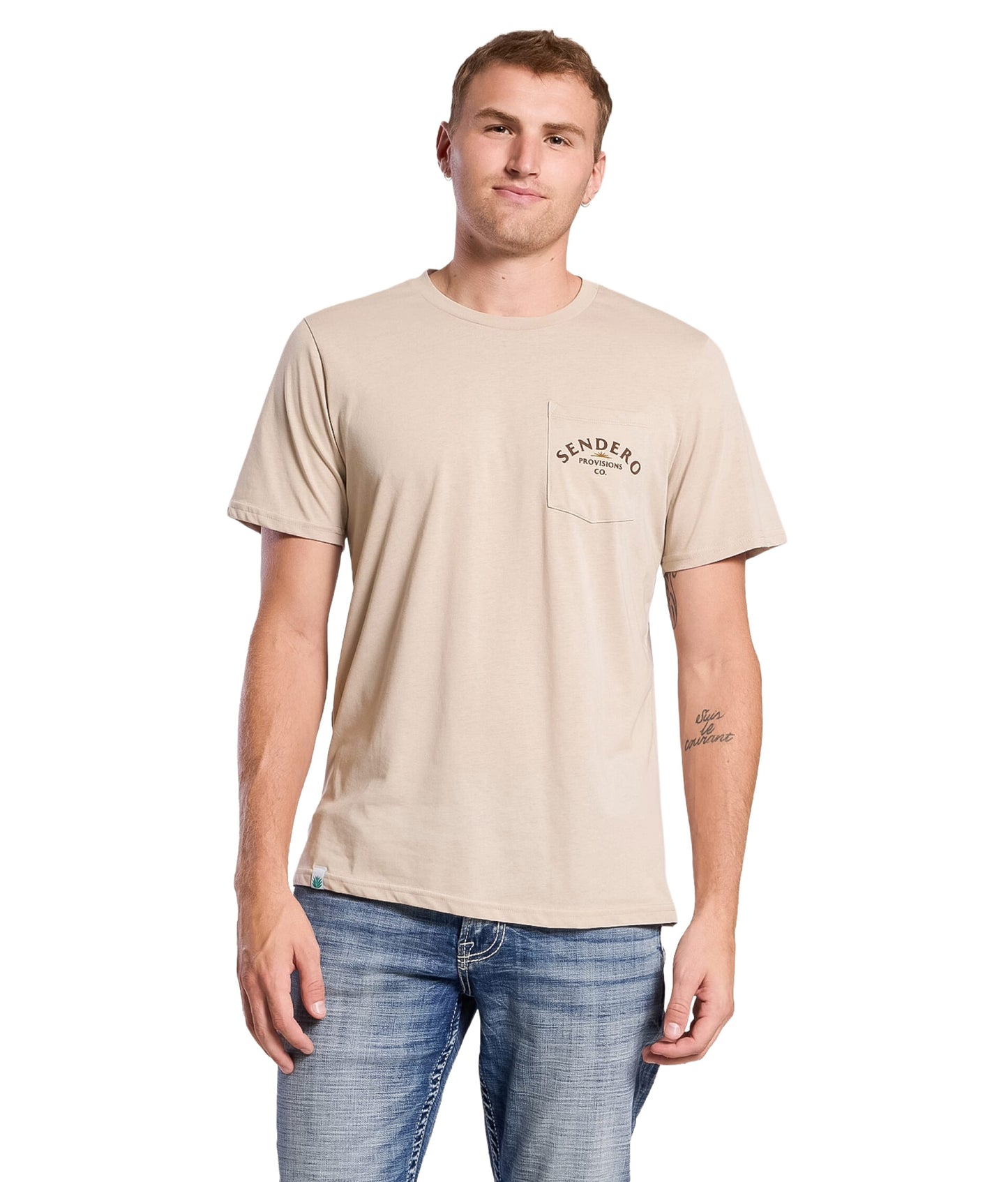 SENDERO MENS DIAMONDBACK POCKET SS TEE SP26 SAND