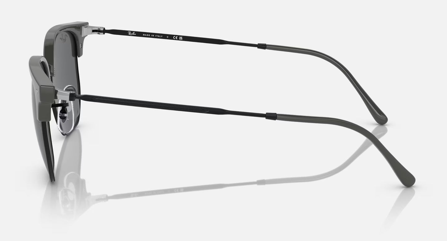 RAY-BAN NEW CLUBMASTER SUNGLASSES GREY ON BLACK w/DARK GREY