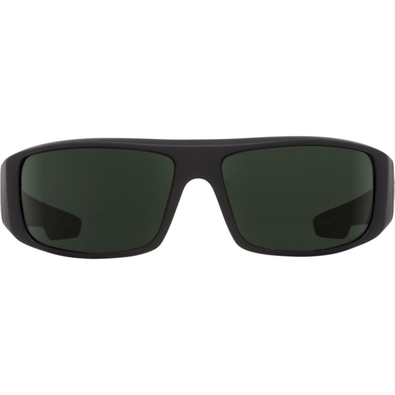 SPY LOGAN SOFT MATTE BLACK SUNGLASSES w/ HD PLUS GRY GRN PLR