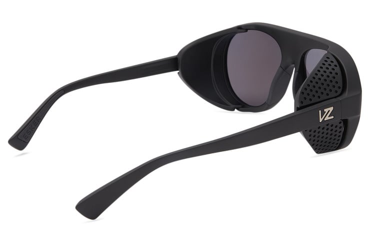 VONZIPPER ESKER BLACK SATIN SUNGLASSES w/ WLD BLU CHRM PLR LENS