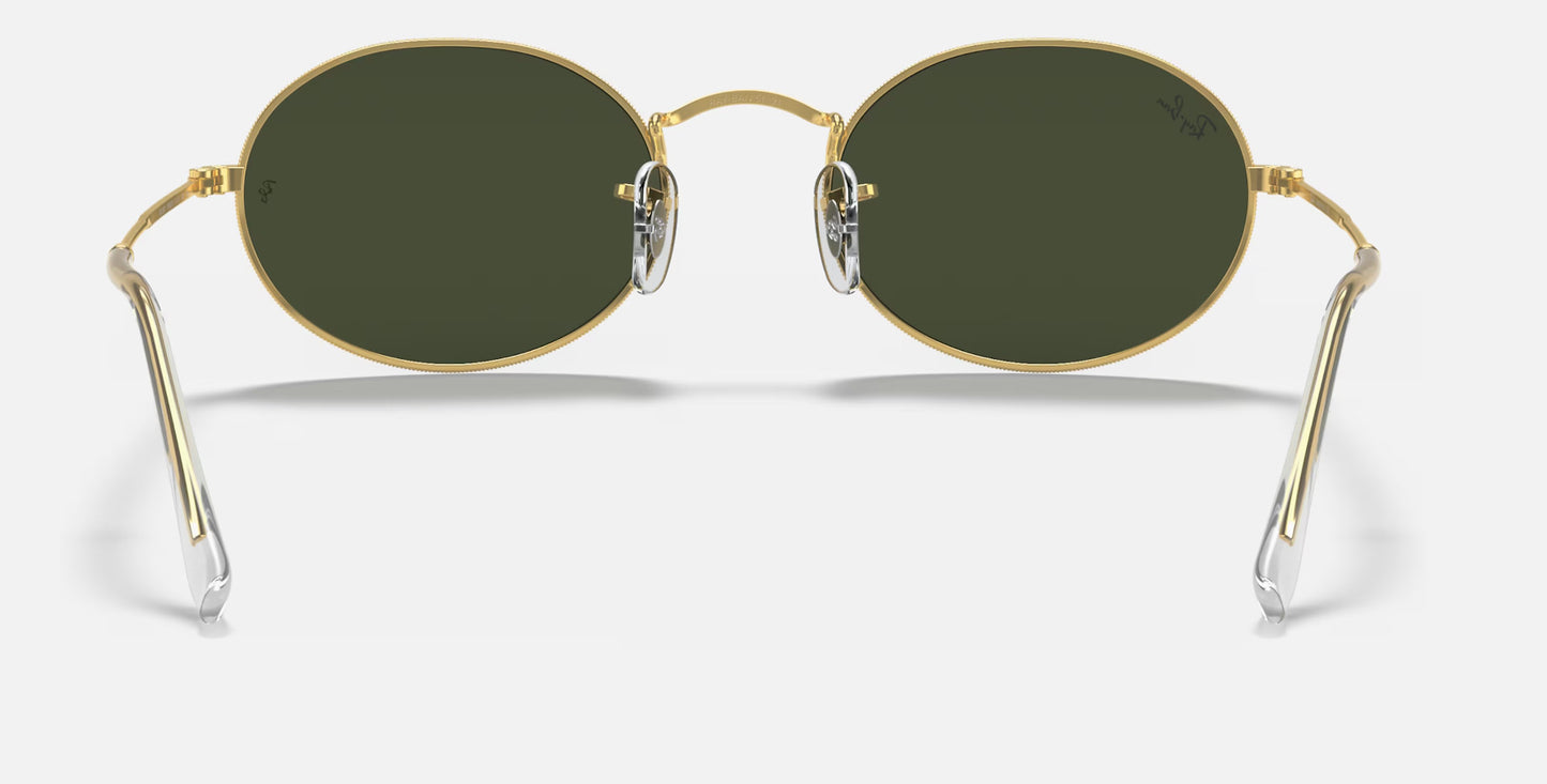RAY-BAN OVAL SUNGLASSES LEGEND GOLD w/ G-15 GRN