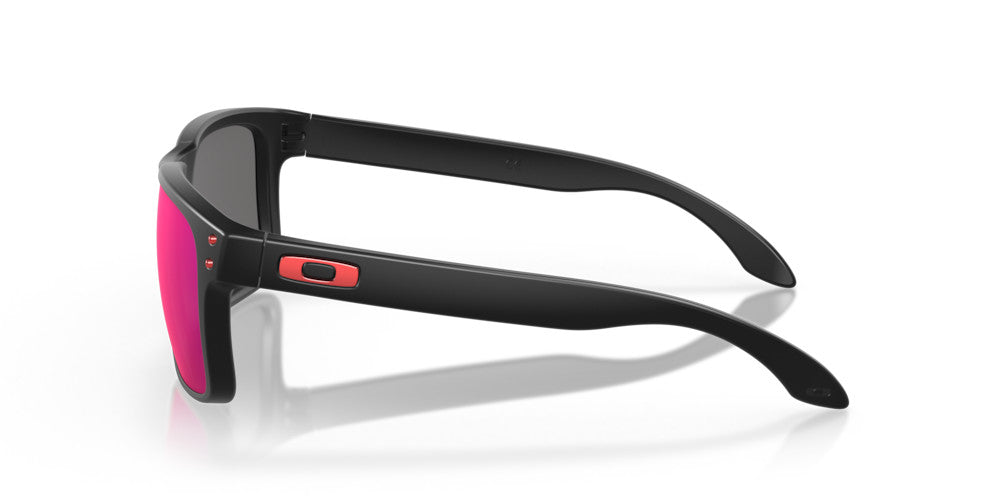 OAKLEY HOLBROOK MATTE BLK SUNGLASSES w/ POSI RED IRID LENS