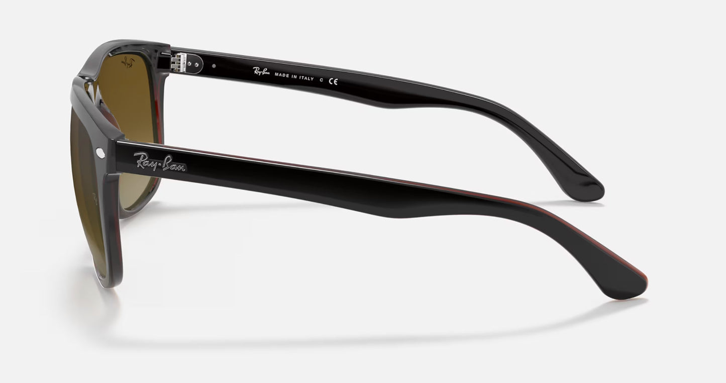 RAY-BAN BOYFRIEND SUNGLASSES BLACK ON BROWN w/ BRWN GRAD DK BRWN