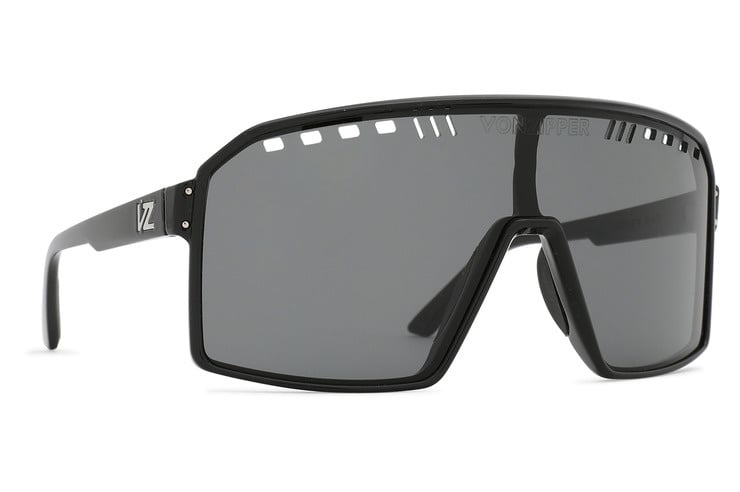 VONZIPPER SUPER RAD BLACK GLOSS SUNGLASSES w/ VINTAGE GREY LENS