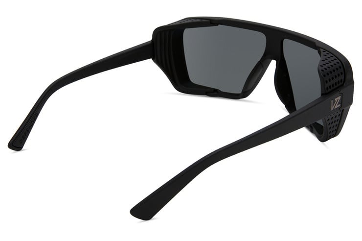VONZIPPER DEFENDER BLACK SATIN SUNGLASSES w/ WLD VNTG GRY PLR LENS