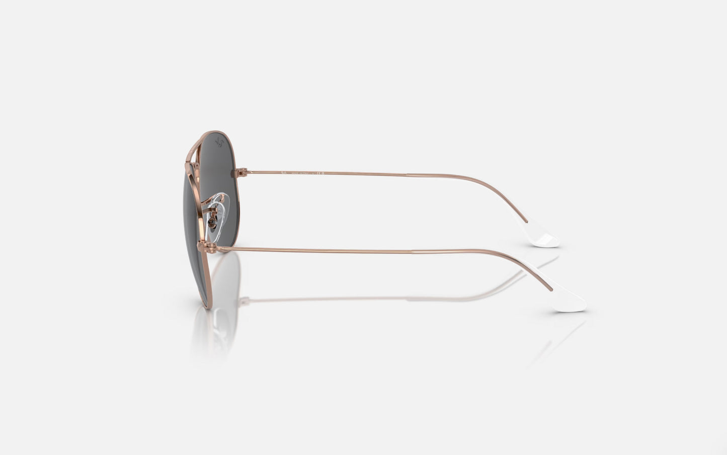 RAY-BAN AVIATOR LARGE METAL SUNGLASSES ROSE GOLD w/ DARK GREY
