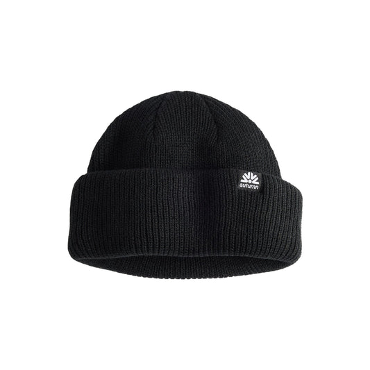 2026 AUTUMN DOUBLE ROLL BEANIE BLACK