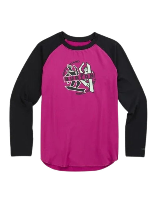 2023 BURTON KIDS BASE LAYER TECH T-SHIRT TRUE BLACK/VIVID VIOLA