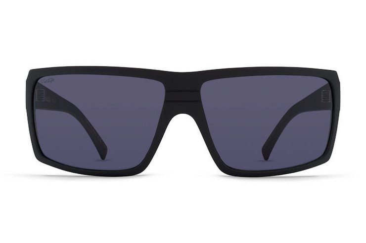 VONZIPPER SNARK BLACK SATIN SUNGLASSES w/ WLD VNTG GRY PLR LENS