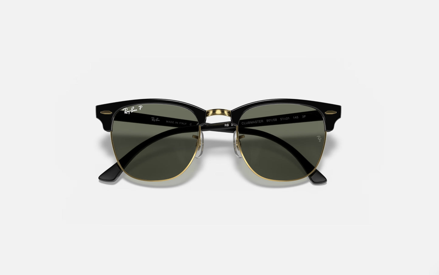 RAY-BAN CLUBMASTER SUNGLASSES BLACK w/G-15 GREEN