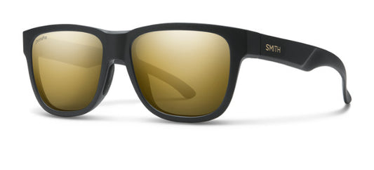 SMITH LOWDOWN SLIM 2 MATTE BLACK GOLD SUNGLASSES w/ CP PLR BLK GLD