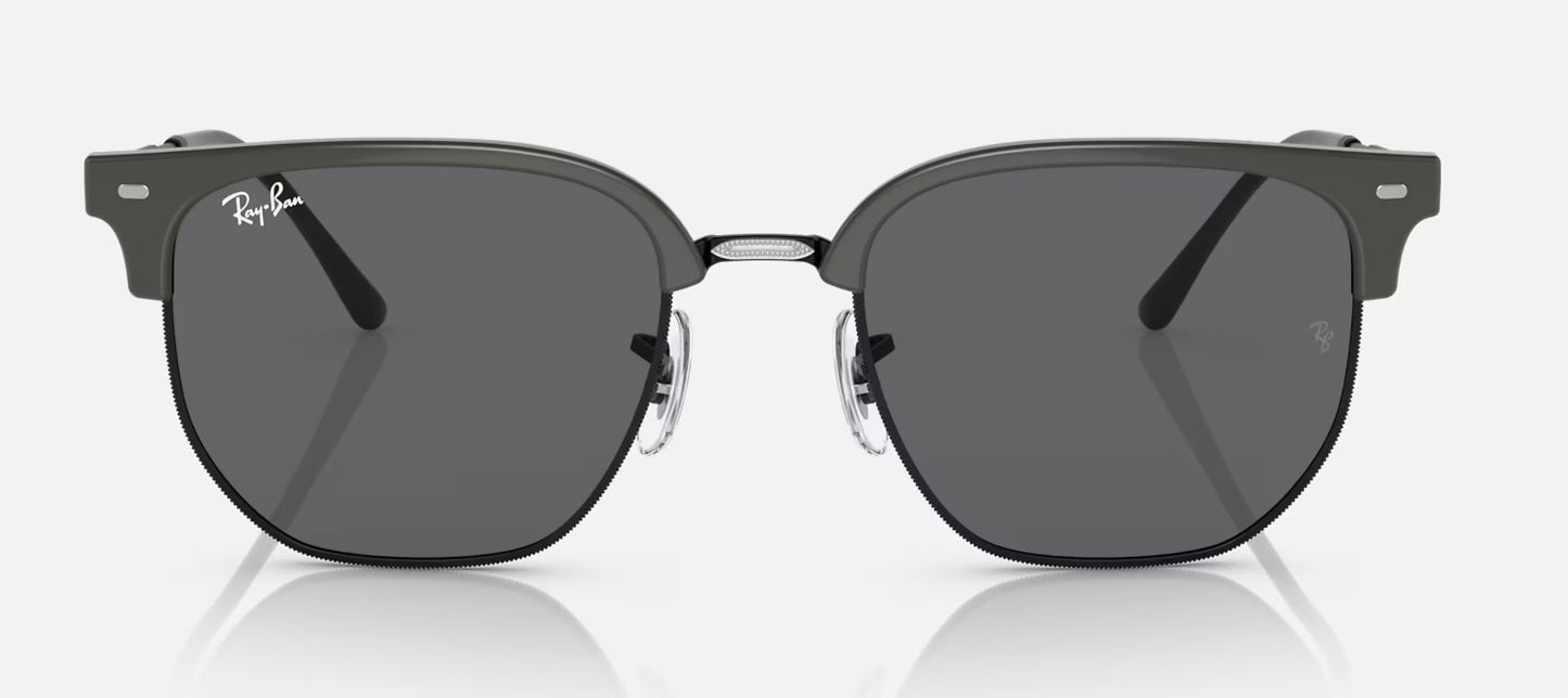 RAY-BAN NEW CLUBMASTER SUNGLASSES GREY ON BLACK w/DARK GREY