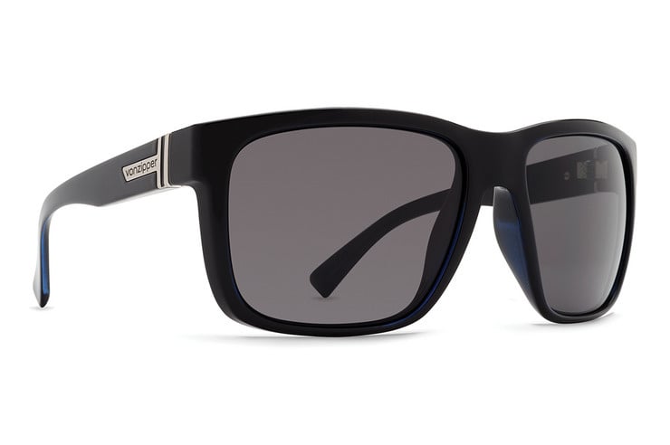 VONZIPPER MAXIS BLACK GLOSS SUNGLASSES w/ VNTG GRY LENS
