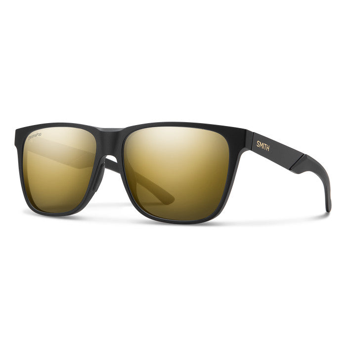 SMITH LOWDOWN STEEL XL MATTE BLACK GOLD SUNGLASSES w/ CP PLR BLKGLD