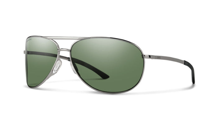 SMITH SERPICO 2 GUNMETAL SUNGLASSES w/CP PLR GRY GRN