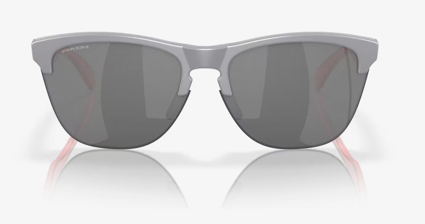 OAKLEY FROGSKINS LITE MATTE FOG/RED SUNGLASSES w/ PRIZM BLK LENS